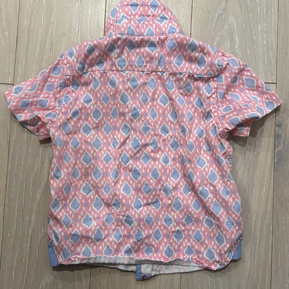 like new ! tuk tuk designs short sleeved button up in ikat pink 12-18M - Picture 3 of 3